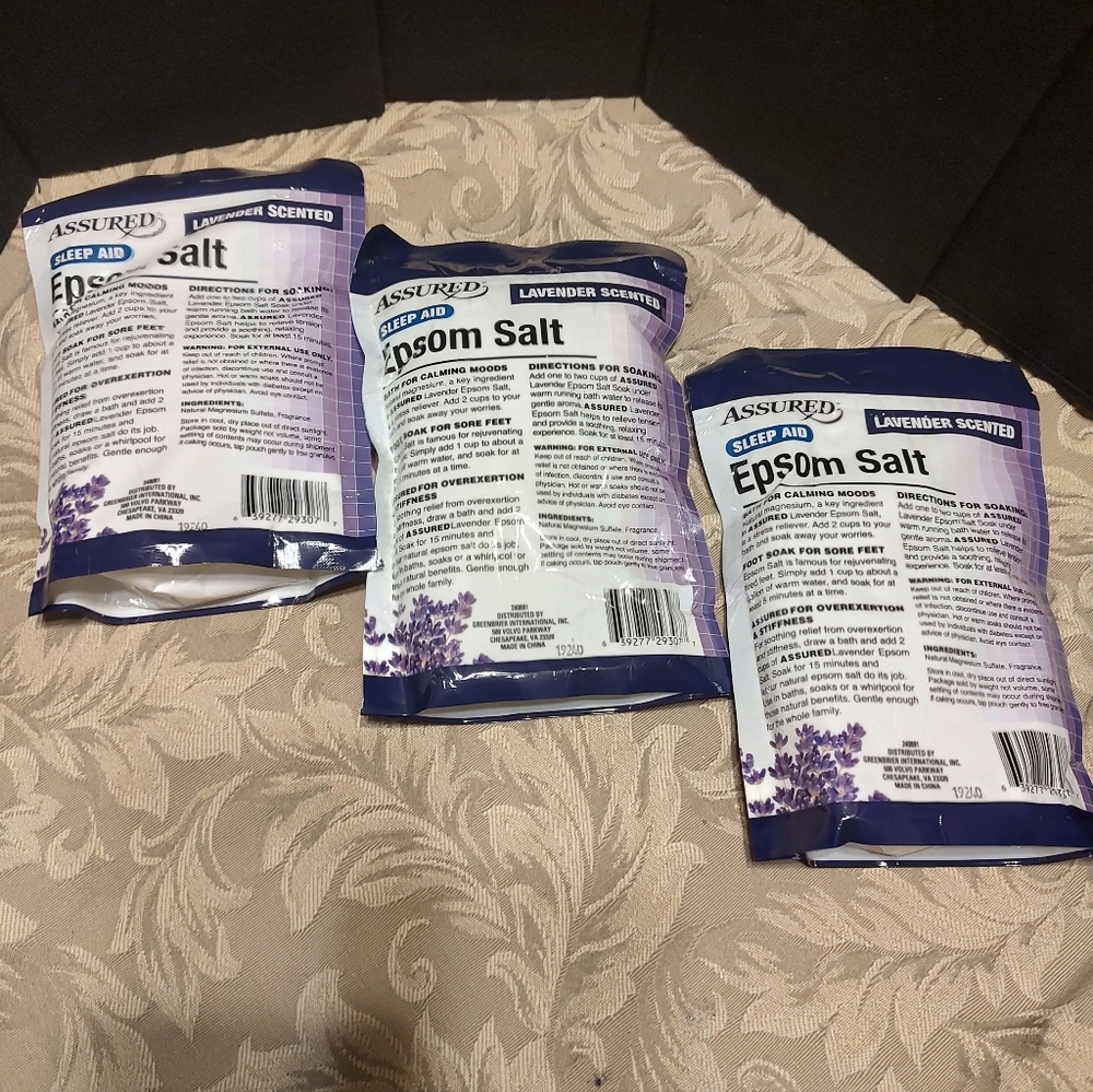 🪻💜🪻Dreamy Lavender Infused Epsom Salt Bath Soak Aid Enhancer - Set of 3 - Picture 5 of 13